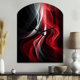 Red Black Contemplative Abstraction VI - Asymmetric Metal Wall Clock
