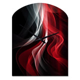 Red Black Contemplative Abstraction VI - Asymmetric Metal Wall Clock