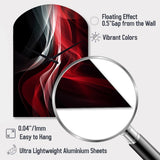 Red Black Contemplative Abstraction VI - Asymmetric Metal Wall Clock