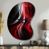 Red Black Contemplative Abstraction VI - Asymmetric Metal Wall Clock