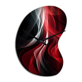 Red Black Contemplative Abstraction VI - Asymmetric Metal Wall Clock