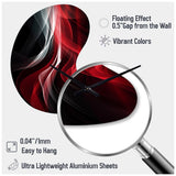 Red Black Contemplative Abstraction VI - Asymmetric Metal Wall Clock