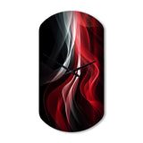 Red Black Contemplative Abstraction VI - Asymmetric Metal Wall Clock