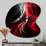 Red Black Contemplative Abstraction VI - Asymmetric Metal Wall Clock