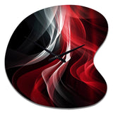 Red Black Contemplative Abstraction VI - Asymmetric Metal Wall Clock