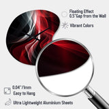 Red Black Contemplative Abstraction VI - Asymmetric Metal Wall Clock