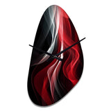 Red Black Contemplative Abstraction VI - Asymmetric Metal Wall Clock