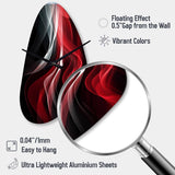 Red Black Contemplative Abstraction VI - Asymmetric Metal Wall Clock