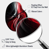 Red Black Contemplative Abstraction VI - Asymmetric Metal Wall Clock