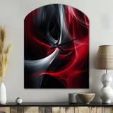 Red Black Contemplative Abstraction X - Asymmetric Metal Wall Clock
