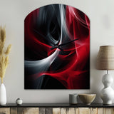 Red Black Contemplative Abstraction X - Asymmetric Metal Wall Clock