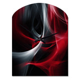 Red Black Contemplative Abstraction X - Asymmetric Metal Wall Clock