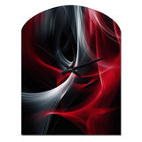 Red Black Contemplative Abstraction X - Asymmetric Metal Wall Clock