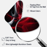 Red Black Contemplative Abstraction X - Asymmetric Metal Wall Clock