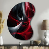 Red Black Contemplative Abstraction X - Asymmetric Metal Wall Clock