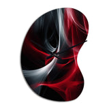 Red Black Contemplative Abstraction X - Asymmetric Metal Wall Clock