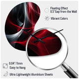 Red Black Contemplative Abstraction X - Asymmetric Metal Wall Clock
