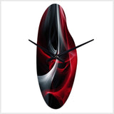 Red Black Contemplative Abstraction X - Asymmetric Metal Wall Clock