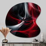 Red Black Contemplative Abstraction X - Asymmetric Metal Wall Clock