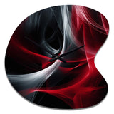 Red Black Contemplative Abstraction X - Asymmetric Metal Wall Clock