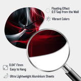 Red Black Contemplative Abstraction X - Asymmetric Metal Wall Clock