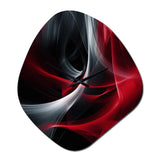 Red Black Contemplative Abstraction X - Asymmetric Metal Wall Clock