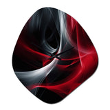 Red Black Contemplative Abstraction X - Asymmetric Metal Wall Clock