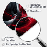 Red Black Contemplative Abstraction X - Asymmetric Metal Wall Clock