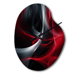 Red Black Contemplative Abstraction X - Asymmetric Metal Wall Clock