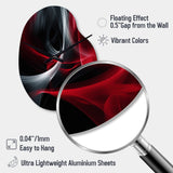 Red Black Contemplative Abstraction X - Asymmetric Metal Wall Clock