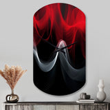 Red Black Contemplative Abstraction XI - Asymmetric Metal Wall Clock