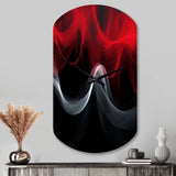 Red Black Contemplative Abstraction XI - Asymmetric Metal Wall Clock