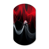 Red Black Contemplative Abstraction XI - Asymmetric Metal Wall Clock