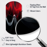 Red Black Contemplative Abstraction XI - Asymmetric Metal Wall Clock