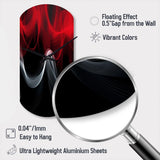 Red Black Contemplative Abstraction XI - Asymmetric Metal Wall Clock