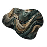 Wave Twist Abstract Artwork - Asymmetric Metal Wall Clock