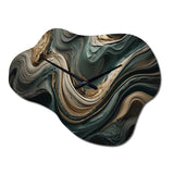 Wave Twist Abstract Artwork - Asymmetric Metal Wall Clock
