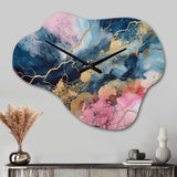 Exploring The Depths Of Pink Geode IV - Asymmetric Metal Wall Clock
