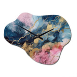 Exploring The Depths Of Pink Geode IV - Asymmetric Metal Wall Clock