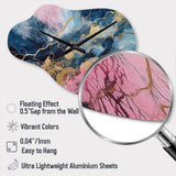 Exploring The Depths Of Pink Geode IV - Asymmetric Metal Wall Clock