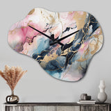 Exploring The Depths Of Blue Geode I - Asymmetric Metal Wall Clock