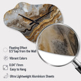 Gold And Grey A Marble Effect I - Asymmetric Metal Wall Clock