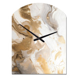 Gold And Grey A Marble Effect IV - Asymmetric Metal Wall Clock