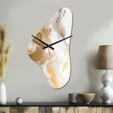 Gold And Grey A Marble Effect IV - Asymmetric Metal Wall Clock