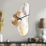 Gold And Grey A Marble Effect IV - Asymmetric Metal Wall Clock