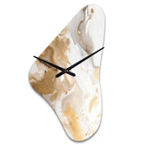 Gold And Grey A Marble Effect IV - Asymmetric Metal Wall Clock
