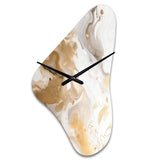 Gold And Grey A Marble Effect IV - Asymmetric Metal Wall Clock
