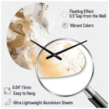 Gold And Grey A Marble Effect IV - Asymmetric Metal Wall Clock