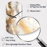 Gold And Grey A Marble Effect IV - Asymmetric Metal Wall Clock