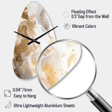 Gold And Grey A Marble Effect IV - Asymmetric Metal Wall Clock